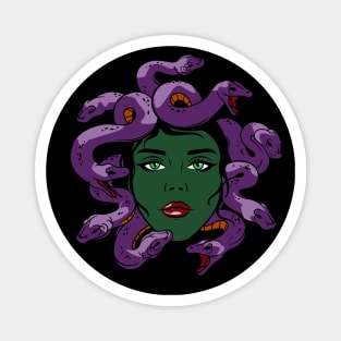 Medusa with Purple Snakes - Greek Mythology Magnet